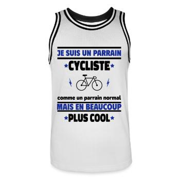 Je suis un parrain cycliste plus cool - Maillot de basket Homme - blanc/noir - Devant - AI Model Male 185 dark (185cm)