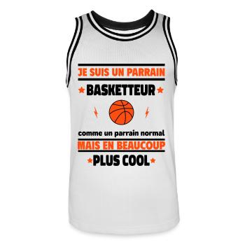 Je suis un parrain basketteur plus cool - Maillot de basket Homme - blanc/noir - Devant - AI Model Male 185 dark (185cm)