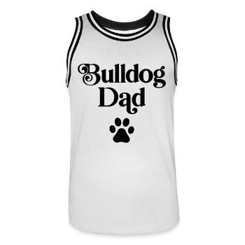 Bulldog Dad - Men's Basketball Jersey - white/black - Front - AI Model Male 185 dark (185cm)