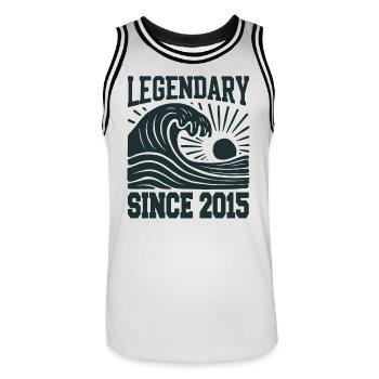 Légendaire depuis 2015 Birthday Wave - Maillot de basket Homme - blanc/noir - Devant - AI Model Male 185 dark (185cm)