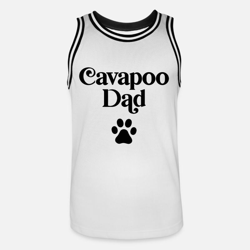 Cavapoo Vater - Männer Basketball-Trikot - Weiß/Schwarz