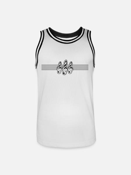 Musical Notes Music Symbol - Men's Basketball Jersey - white/black
