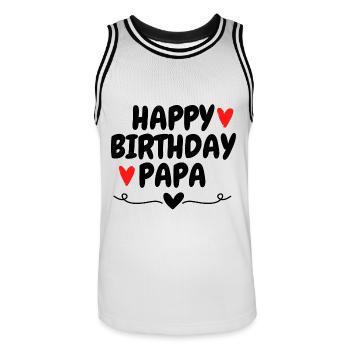 Joyeux anniversaire Papa Anniversaire Personne préférée - Maillot de basket Homme - blanc/noir - Devant - AI Model Male 185 dark (185cm)