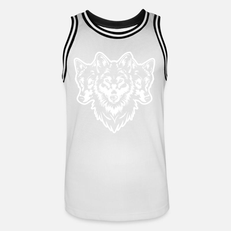Wolf Pack Wolf Head - Men's Basketball Jersey - white/black
