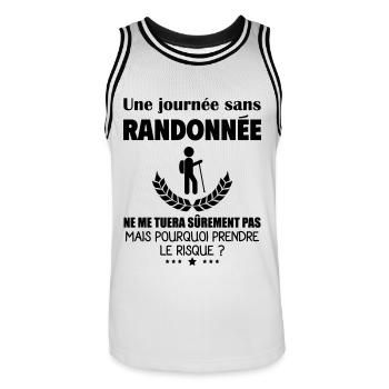 Une journée sans randonnée, randonneur, noël - Maillot de basket Homme - blanc/noir - Devant - AI Model Male 185 dark (185cm)