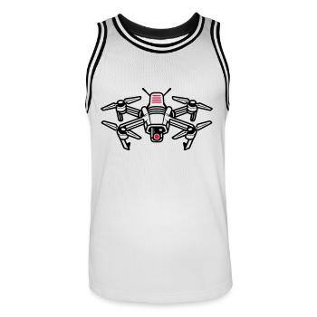Drone Icon Silhouette - Männer Basketball-Trikot - Weiß/Schwarz - Vorne - AI Model Male 185 dark (185cm)