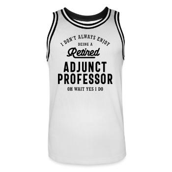 Retired Adjunct Professor Pride - Men's Basketball Jersey - white/black - Front - AI Model Male 185 dark (185cm)