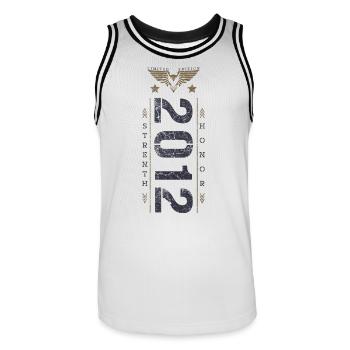 Edition Limitée 2012 Anniversaire Force et Honneur - Maillot de basket Homme - blanc/noir - Devant - AI Model Male 185 dark (185cm)