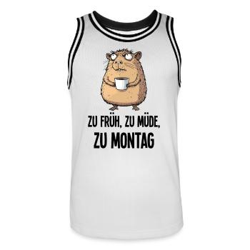 Morgenmuffel Capybara Kaffee Montag Geschenk - Männer Basketball-Trikot - Weiß/Schwarz - Vorne - AI Model Male 185 dark (185cm)