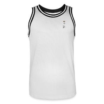 Blume Arnika - Männer Basketball-Trikot - Weiß/Schwarz - Vorne - AI Model Male 185 dark (185cm)