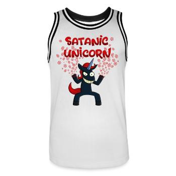 Satanic Unicorn - Men's Basketball Jersey - white/black - Front - AI Model Male 185 dark (185cm)