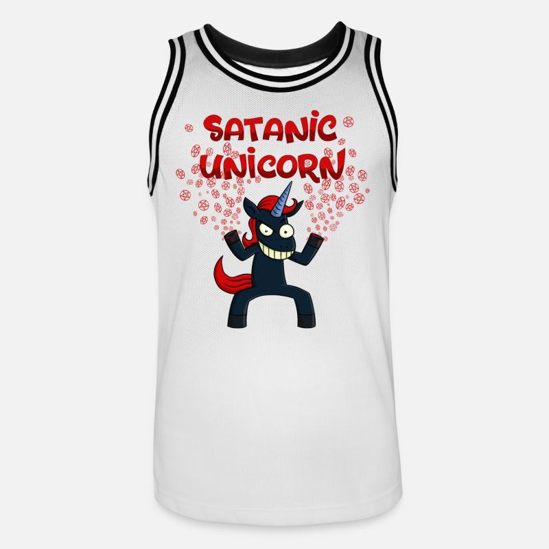 Satanisches Einhorn - Männer Basketball-Trikot - Weiß/Schwarz
