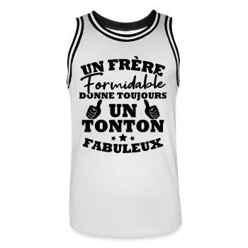 Frère formidable donne toujours un tonton fabuleux - Maillot de basket Homme - blanc/noir - Devant - AI Model Male 185 dark (185cm)