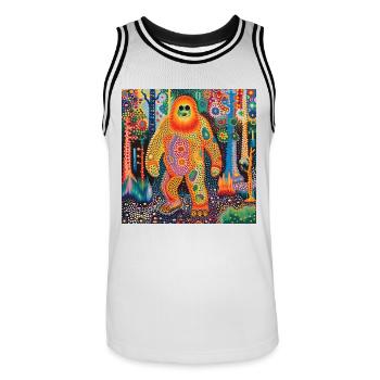 BigFoot, big foot, sasquatch - Maillot de basket Homme - blanc/noir - Devant - AI Model Male 185 dark (185cm)
