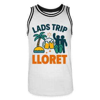 Lads Trip Lloret Partyshirt - Männer Basketball-Trikot - Weiß/Schwarz - Vorne - AI Model Male 185 dark (185cm)