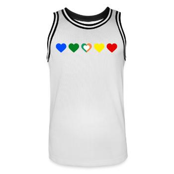 L’amour 1D - Maillot de basket Homme - blanc/noir - Devant - AI Model Male 185 dark (185cm)