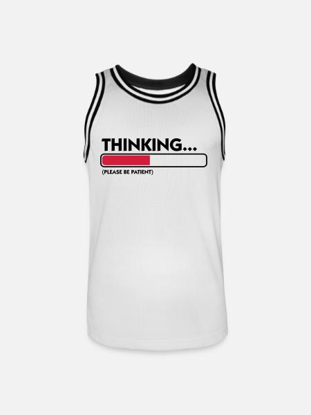 I m thinking .... Patience please! - Men's Basketball Jersey - white/black