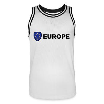 Die Unionsflagge von Europa - Männer Basketball-Trikot - Weiß/Schwarz - Vorne - AI Model Male 185 dark (185cm)