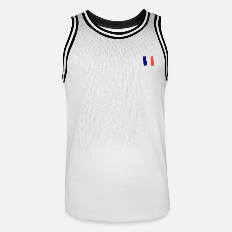 BLEU BLANC ROUGE 🇫🇷 - Maillot de basket Homme - blanc/noir