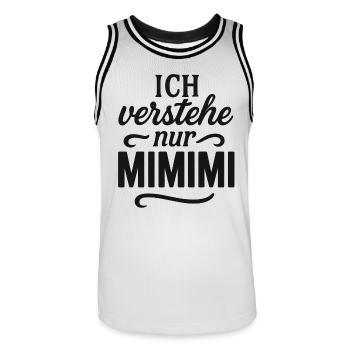 Mimimi Saying Funny Office - Men's Basketball Jersey - white/black - Front - AI Model Male 185 dark (185cm)