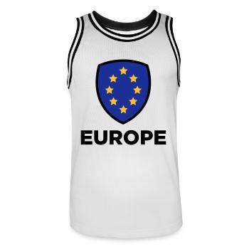 Die Unionsflagge von Europa - Männer Basketball-Trikot - Weiß/Schwarz - Vorne - AI Model Male 185 dark (185cm)