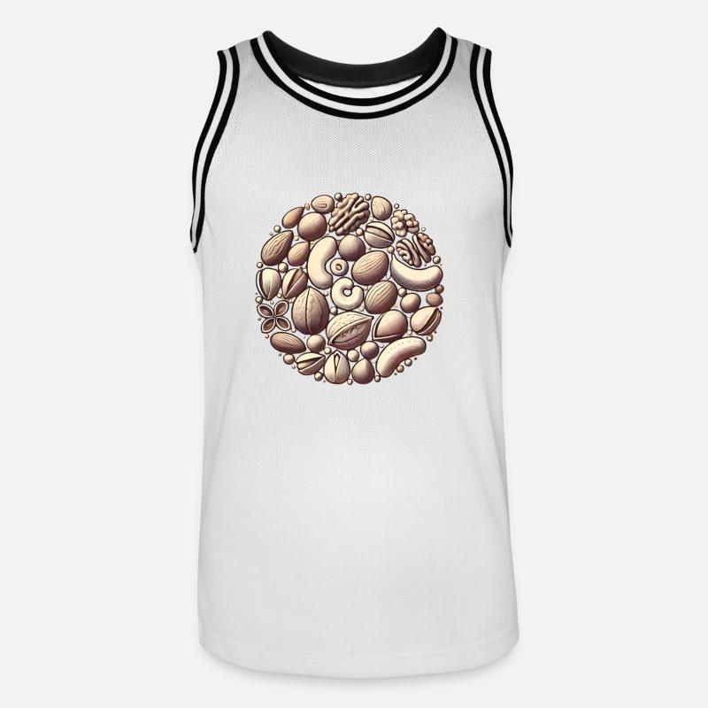 ONLY NUTS Fun Nut Lovers Design - Maillot de basket Homme - blanc/noir