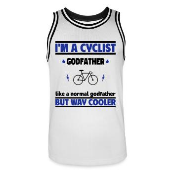 Godfather cyclist: Cooler than a normal godfather - Men's Basketball Jersey - white/black - Front - AI Model Male 185 dark (185cm)