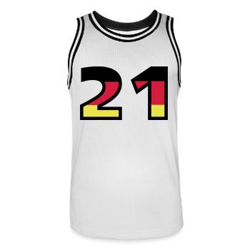 21 Numéro Allemagne Jersey - Maillot de basket Homme - blanc/noir - Devant - AI Model Male 185 dark (185cm)