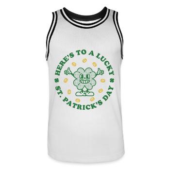 À la Saint-Patrick - Maillot de basket Homme - blanc/noir - Devant - AI Model Male 185 dark (185cm)