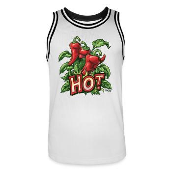 Hot Pepper Chili Plant - Men's Basketball Jersey - white/black - Front - AI Model Male 185 dark (185cm)