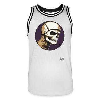Abstrakte Kunst eines alten Totenkopf Schädel - Männer Basketball-Trikot - Weiß/Schwarz - Vorne - AI Model Male 185 dark (185cm)