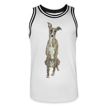 Greyhound Greyhound Dog Love Dog Sport Doglove - Men's Basketball Jersey - white/black - Front - AI Model Male 185 dark (185cm)