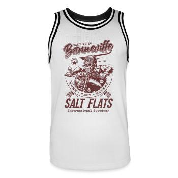 Bonneville Salt Flats Course de moto Vintage - Maillot de basket Homme - blanc/noir - Devant - AI Model Male 185 dark (185cm)