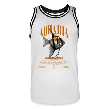 Altum Angelfish Cichlid Fish Keeper Streetwear - Men's Basketball Jersey - white/black - Front - AI Model Male 185 dark (185cm)