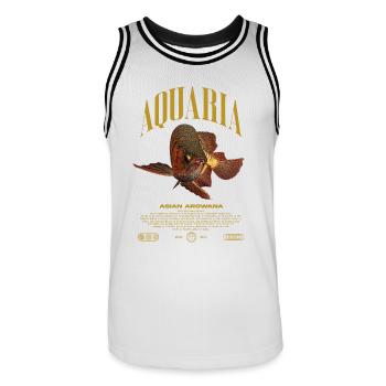 Asiatische Arowana Monster Fish Keeper Streetwear - Männer Basketball-Trikot - Weiß/Schwarz - Vorne - AI Model Male 185 dark (185cm)