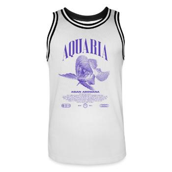 Asian Arowana Monster Fish Keeper Streetwear - Men's Basketball Jersey - white/black - Front - AI Model Male 185 dark (185cm)