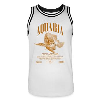 Asian Arowana Monster Fish Keeper Streetwear - Men's Basketball Jersey - white/black - Front - AI Model Male 185 dark (185cm)