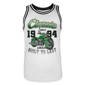 Motorcycle Bikers Motorbike Birthday Born In 1994 - Men's Basketball Jersey - white/black - Front - AI Model Male 185 dark (185cm)