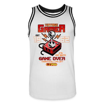 Vintage Gamer Since 1962 Drôle Anniversaire Jeux - Maillot de basket Homme - blanc/noir - Devant - AI Model Male 185 dark (185cm)