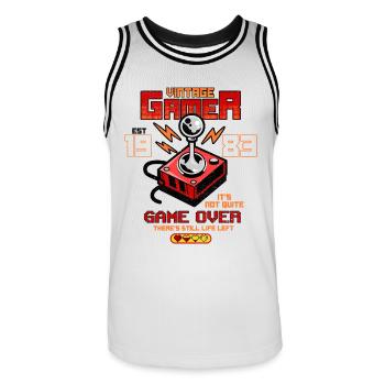 Vintage Gamer depuis 1983 Drôle d’anniversaire Gaming - Maillot de basket Homme - blanc/noir - Devant - AI Model Male 185 dark (185cm)