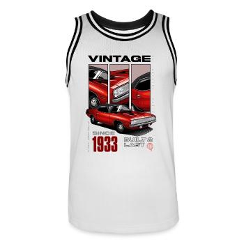 Ich bin nicht alt, ich bin ein Oldtimer, geboren 1933 - Männer Basketball-Trikot - Weiß/Schwarz - Vorne - AI Model Male 185 dark (185cm)