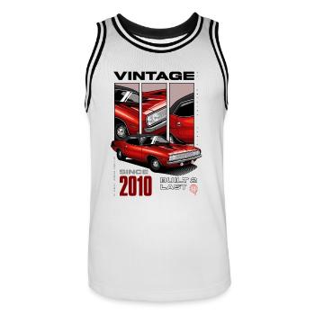 Je ne suis pas vieux Je suis Voiture classique vintage Né en 2010 - Maillot de basket Homme - blanc/noir - Devant - AI Model Male 185 dark (185cm)