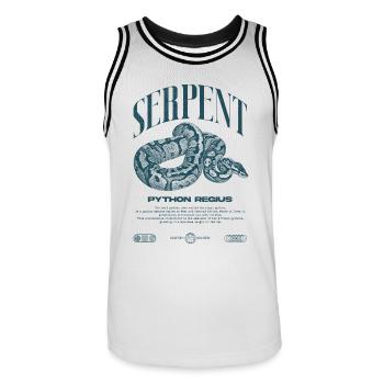 Ball Python Modern Reptile Keeper Streetwear - Men's Basketball Jersey - white/black - Front - AI Model Male 185 dark (185cm)
