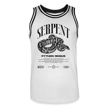 Ball Python Modern Reptile Keeper Streetwear - Men's Basketball Jersey - white/black - Front - AI Model Male 185 dark (185cm)