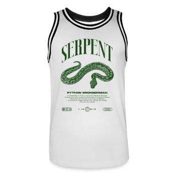 Blood Python Modern Reptile Keeper Streetwear - Men's Basketball Jersey - white/black - Front - AI Model Male 185 dark (185cm)