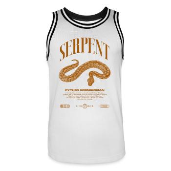 Blood Python Modern Reptile Keeper Streetwear - Men's Basketball Jersey - white/black - Front - AI Model Male 185 dark (185cm)