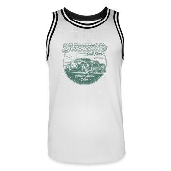 Bonneville Salt Flats Voiture de course Hot Rod vintage - Maillot de basket Homme - blanc/noir - Devant - AI Model Male 185 dark (185cm)