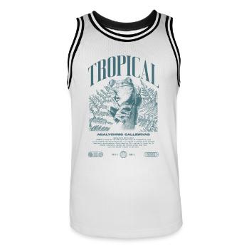 Red Eyed Tree Frog Rainforest Amphibian - Men's Basketball Jersey - white/black - Front - AI Model Male 185 dark (185cm)