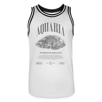 Oscar Fish Keeper Moderne Streetwear - Männer Basketball-Trikot - Weiß/Schwarz - Vorne - AI Model Male 185 dark (185cm)