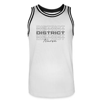 Infirmière de district Infirmières médicales élégantes - Maillot de basket Homme - blanc/noir - Devant - AI Model Male 185 dark (185cm)